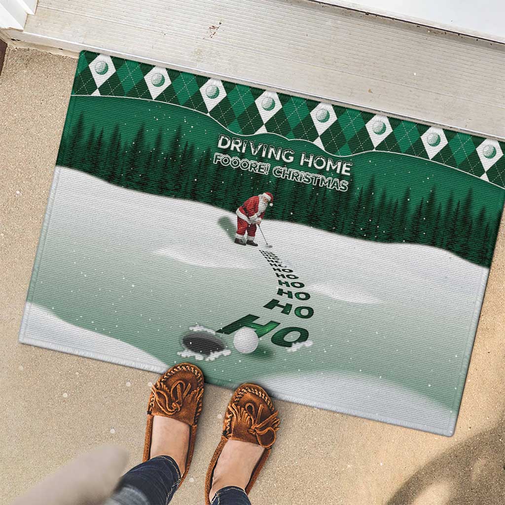 Golf Christmas Rubber Doormat Driving Home Fooore Xmas - Wonder Print Shop