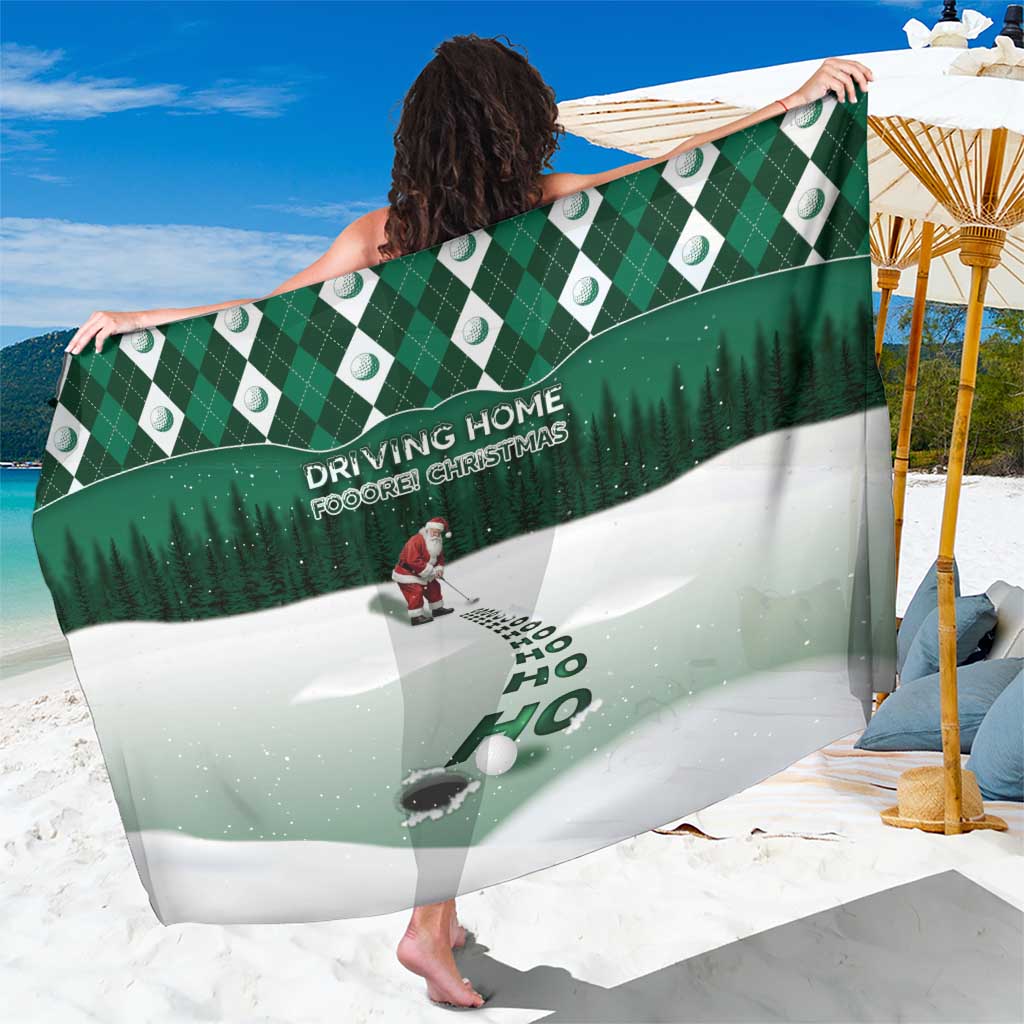 Golf Christmas Sarong Driving Home Fooore Xmas - Wonder Print Shop