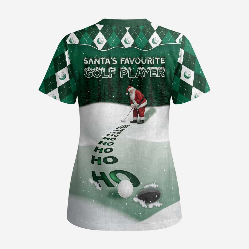 Golf Christmas Scrub Top Driving Home Fooore Xmas - Wonder Print Shop