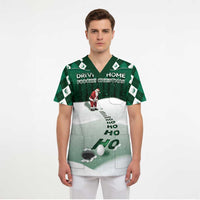 Golf Christmas Scrub Top Driving Home Fooore Xmas - Wonder Print Shop