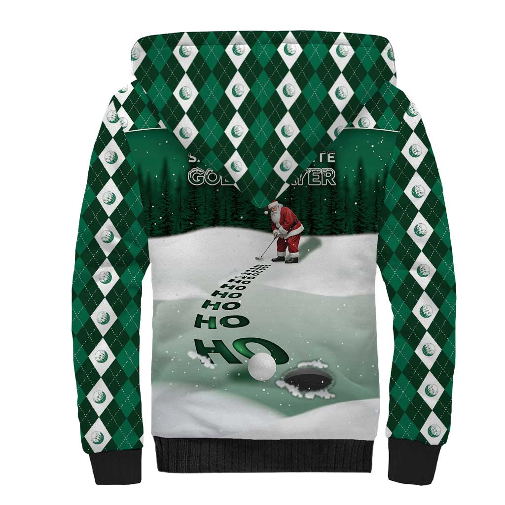 Golf Christmas Sherpa Hoodie Driving Home Fooore Xmas - Wonder Print Shop
