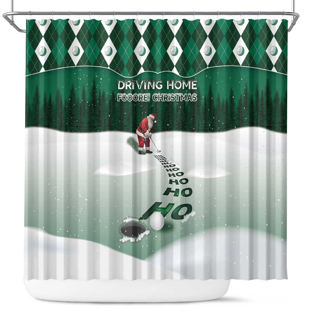 Golf Christmas Shower Curtain Driving Home Fooore Xmas - Wonder Print Shop