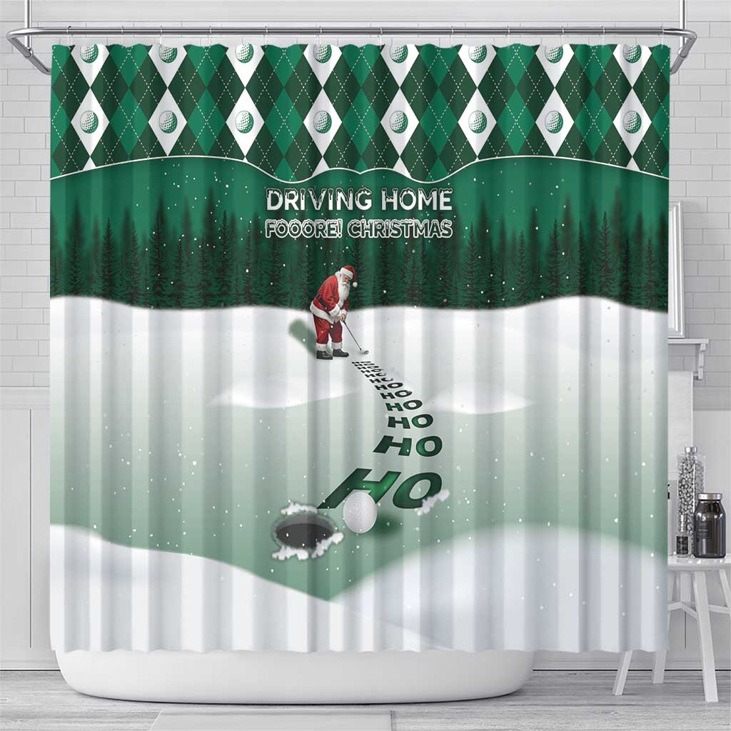 Golf Christmas Shower Curtain Driving Home Fooore Xmas - Wonder Print Shop