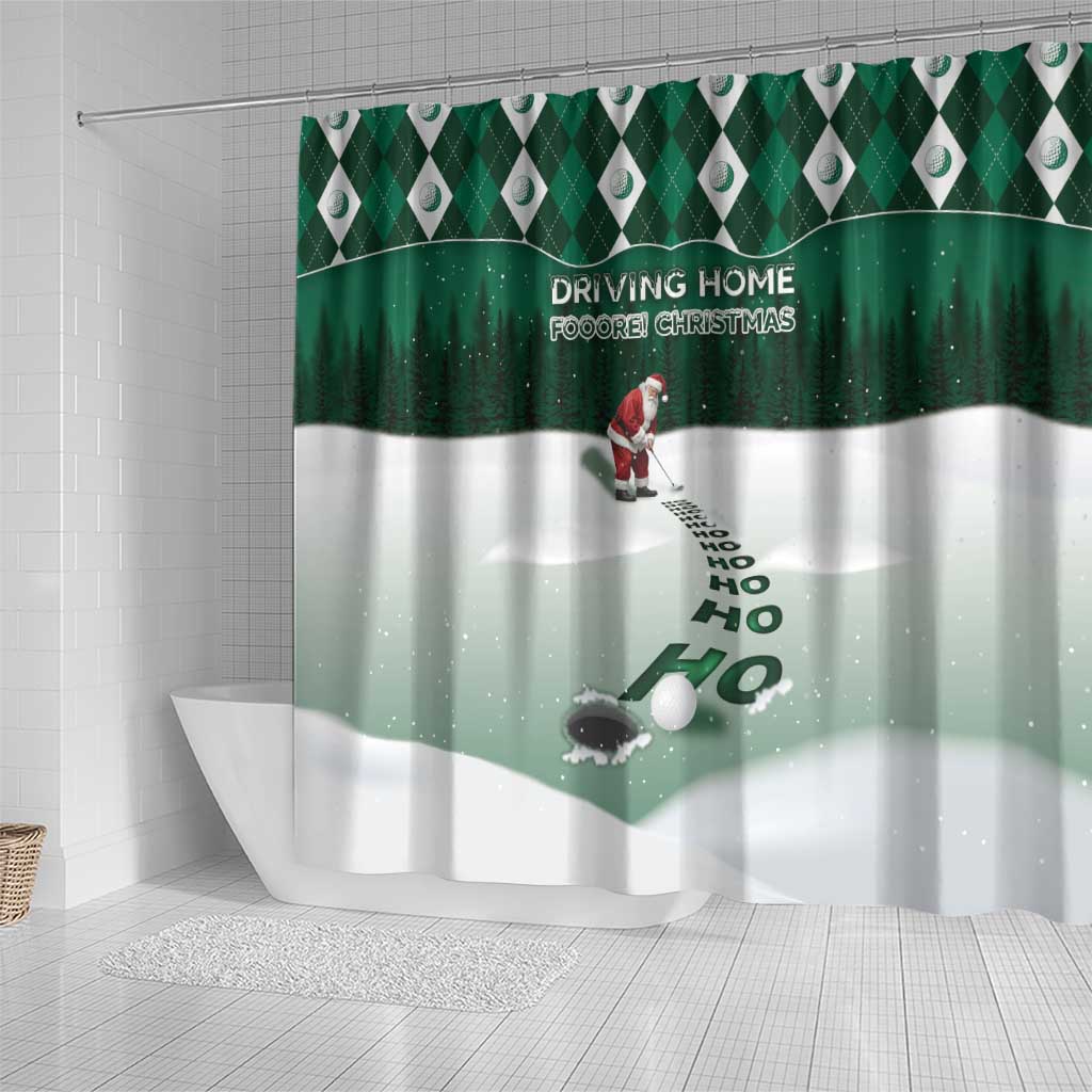 Golf Christmas Shower Curtain Driving Home Fooore Xmas - Wonder Print Shop