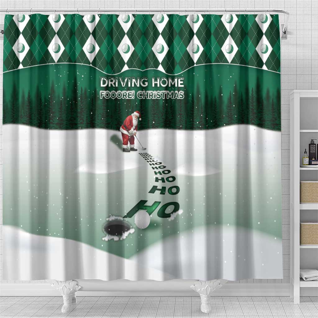Golf Christmas Shower Curtain Driving Home Fooore Xmas - Wonder Print Shop