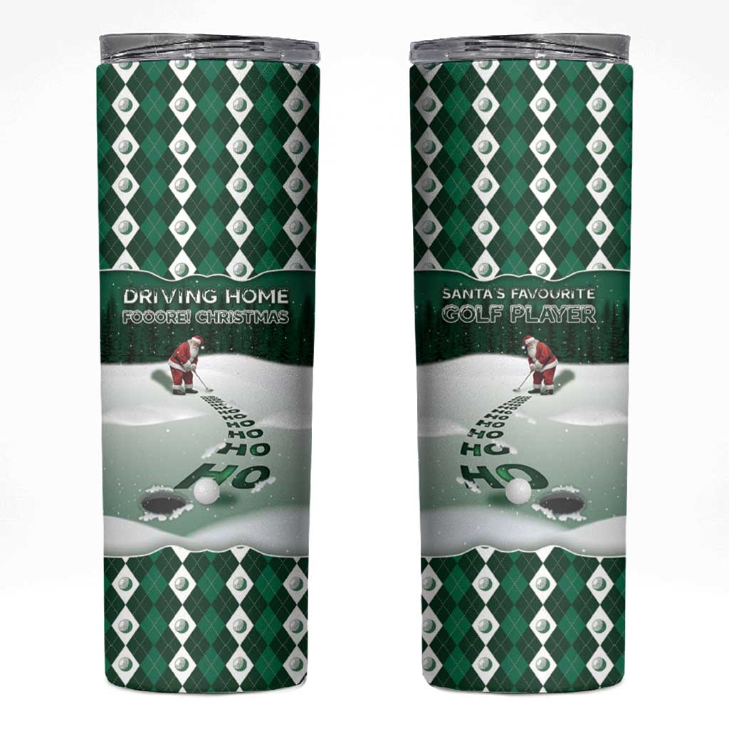 Golf Christmas Skinny Tumbler Driving Home Fooore Xmas - Wonder Print Shop