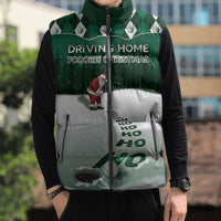 Golf Christmas Sleeveless Puffer Jacket Driving Home Fooore Xmas - Wonder Print Shop