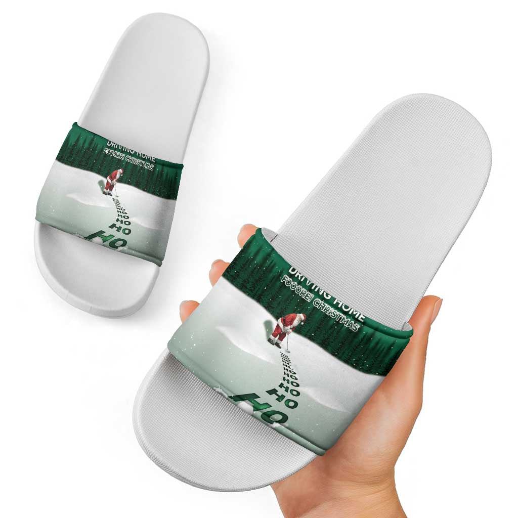 Golf Christmas Slide Sandals Driving Home Fooore Xmas - Wonder Print Shop