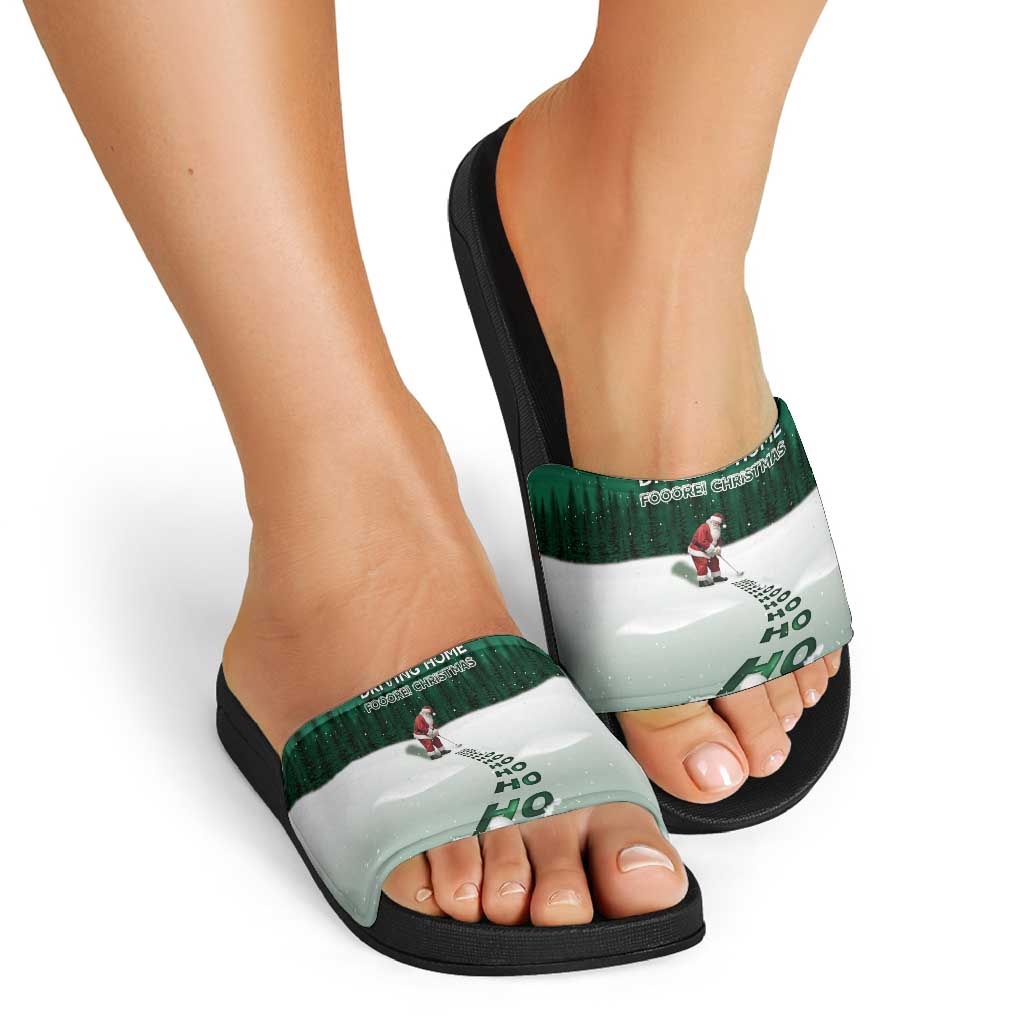 Golf Christmas Slide Sandals Driving Home Fooore Xmas - Wonder Print Shop