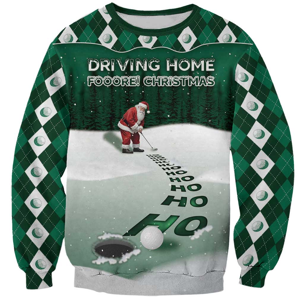Golf Christmas Sweatshirt Driving Home Fooore Xmas - Wonder Print Shop