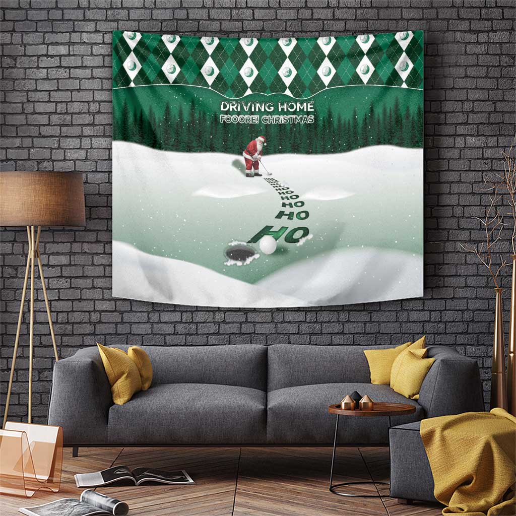 Golf Christmas Tapestry Driving Home Fooore Xmas - Wonder Print Shop
