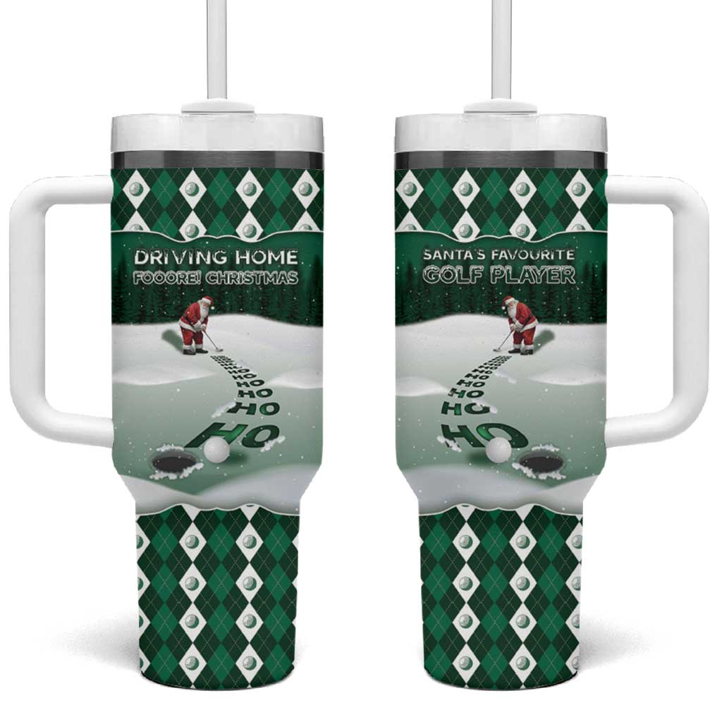 Golf Christmas Tumbler With Handle Driving Home Fooore Xmas - Wonder Print Shop
