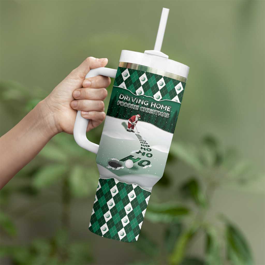 Golf Christmas Tumbler With Handle Driving Home Fooore Xmas - Wonder Print Shop