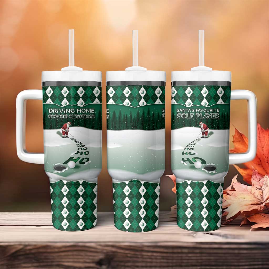 Golf Christmas Tumbler With Handle Driving Home Fooore Xmas - Wonder Print Shop