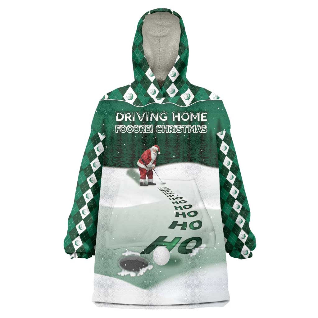 Golf Christmas Wearable Blanket Hoodie Driving Home Fooore Xmas - Wonder Print Shop
