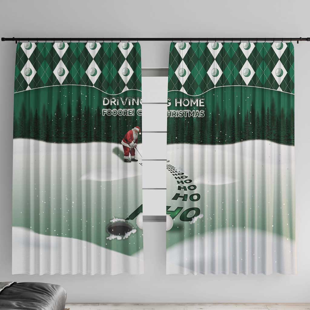 Golf Christmas Window Curtain Driving Home Fooore Xmas - Wonder Print Shop