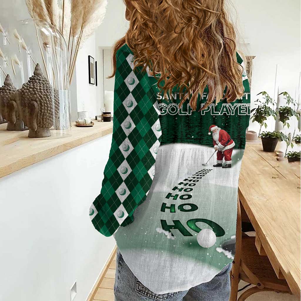 Golf Christmas Women Casual Shirt Driving Home Fooore Xmas - Wonder Print Shop