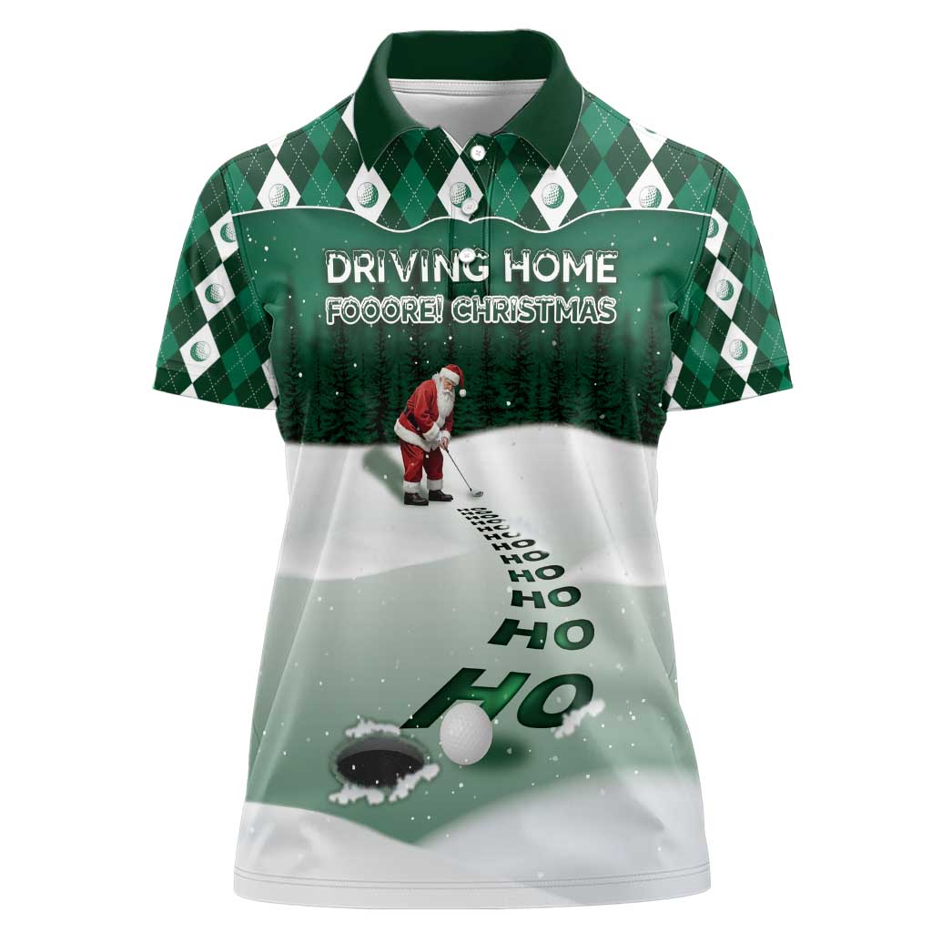Golf Christmas Women Polo Shirt Driving Home Fooore Xmas - Wonder Print Shop