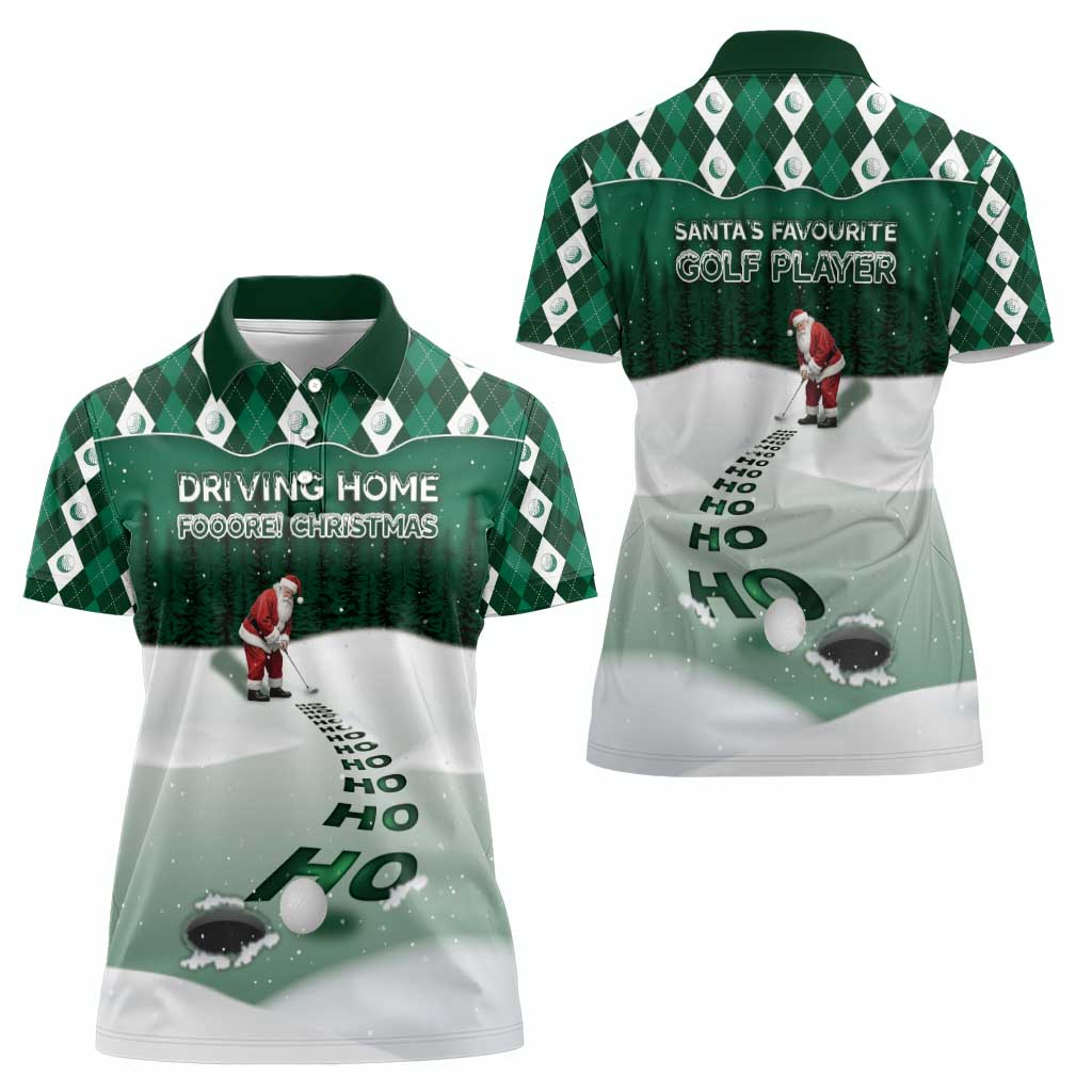 Golf Christmas Women Polo Shirt Driving Home Fooore Xmas - Wonder Print Shop