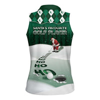 Golf Christmas Women Sleeveless Polo Shirt Driving Home Fooore Xmas - Wonder Print Shop