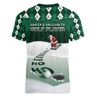 Golf Christmas Women V-Neck T-Shirt Driving Home Fooore Xmas - Wonder Print Shop
