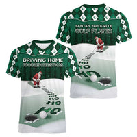 Golf Christmas Women V-Neck T-Shirt Driving Home Fooore Xmas - Wonder Print Shop