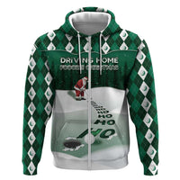 Golf Christmas Zip Hoodie Driving Home Fooore Xmas - Wonder Print Shop