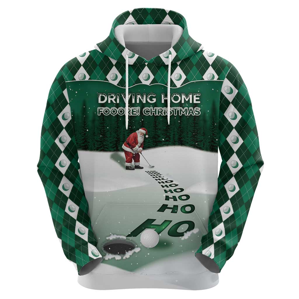 Golf Christmas Zip Hoodie Driving Home Fooore Xmas - Wonder Print Shop