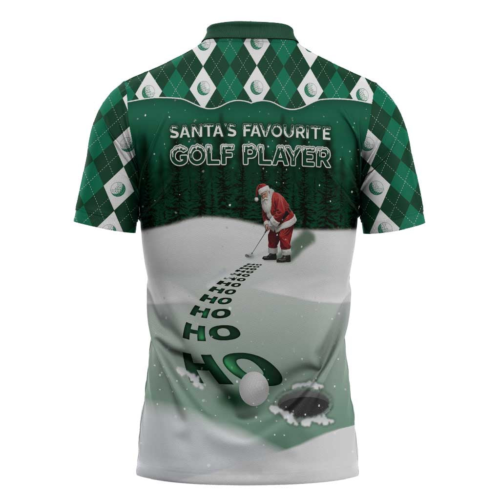 Golf Christmas Zipper Polo Shirt Driving Home Fooore Xmas - Wonder Print Shop