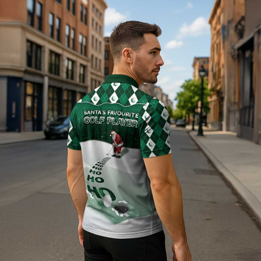 Golf Christmas Zipper Polo Shirt Driving Home Fooore Xmas - Wonder Print Shop