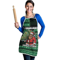 Bigfoot Christmas Apron Squatching Through The Snow - Wonder Print Shop