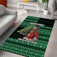 Bigfoot Christmas Area Rug Squatching Through The Snow - Wonder Print Shop