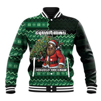 Bigfoot Christmas Baseball Jacket Squatching Through The Snow - Wonder Print Shop