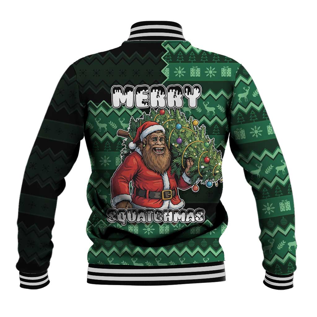 Bigfoot Christmas Baseball Jacket Squatching Through The Snow - Wonder Print Shop
