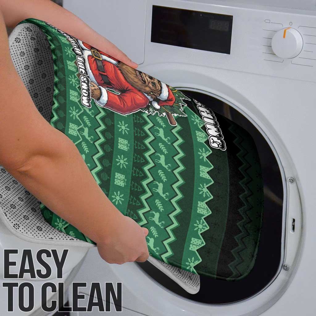 Bigfoot Christmas Bathroom Set Squatching Through The Snow - Wonder Print Shop