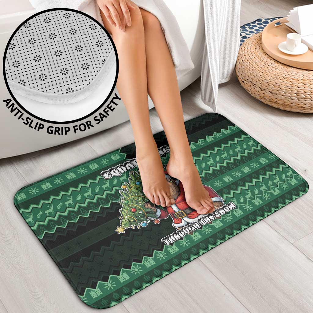 Bigfoot Christmas Bathroom Set Squatching Through The Snow - Wonder Print Shop