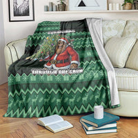 Bigfoot Christmas Blanket Squatching Through The Snow - Wonder Print Shop