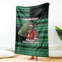 Bigfoot Christmas Blanket Squatching Through The Snow - Wonder Print Shop