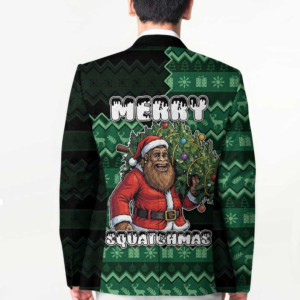 Bigfoot Christmas Blazer Squatching Through The Snow - Wonder Print Shop