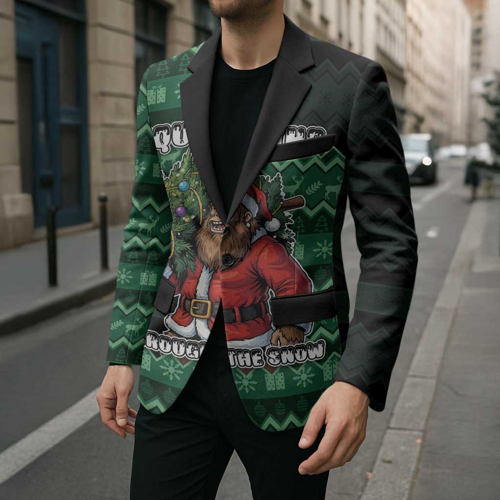Bigfoot Christmas Blazer Squatching Through The Snow - Wonder Print Shop