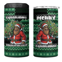 Bigfoot Christmas 4 in 1 Can Cooler Tumbler Squatching Through The Snow - Wonder Print Shop