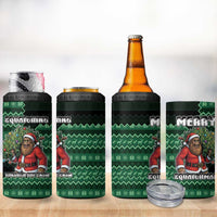 Bigfoot Christmas 4 in 1 Can Cooler Tumbler Squatching Through The Snow - Wonder Print Shop