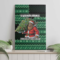 Bigfoot Christmas Canvas Wall Art Squatching Through The Snow - Wonder Print Shop