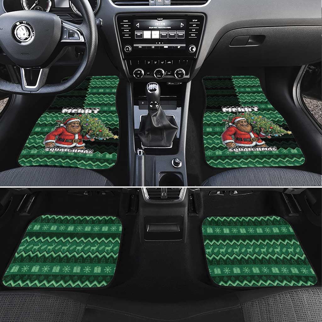 Bigfoot Christmas Car Mats Squatching Through The Snow - Wonder Print Shop