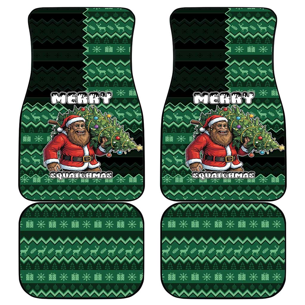 Bigfoot Christmas Car Mats Squatching Through The Snow - Wonder Print Shop