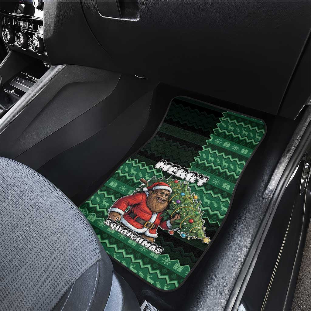 Bigfoot Christmas Car Mats Squatching Through The Snow - Wonder Print Shop