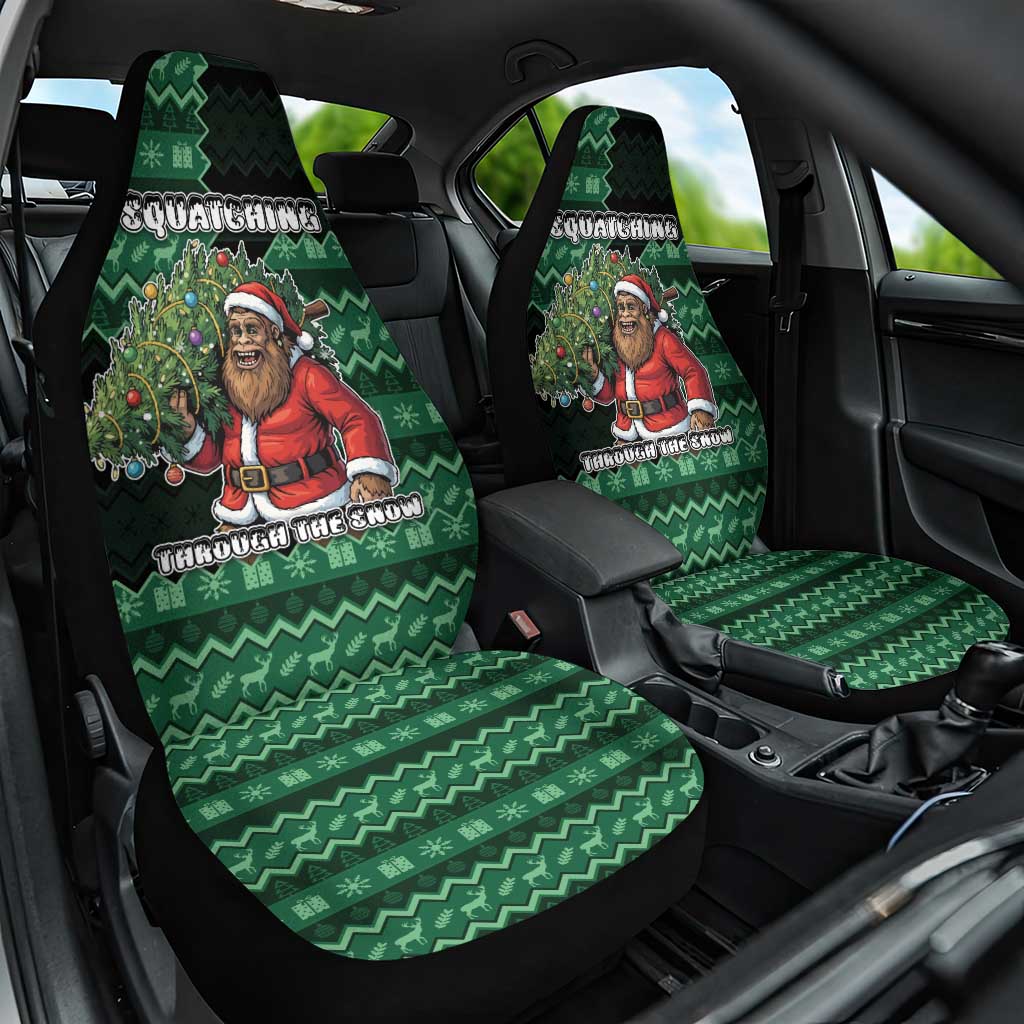 Bigfoot Christmas Car Seat Cover Squatching Through The Snow - Wonder Print Shop