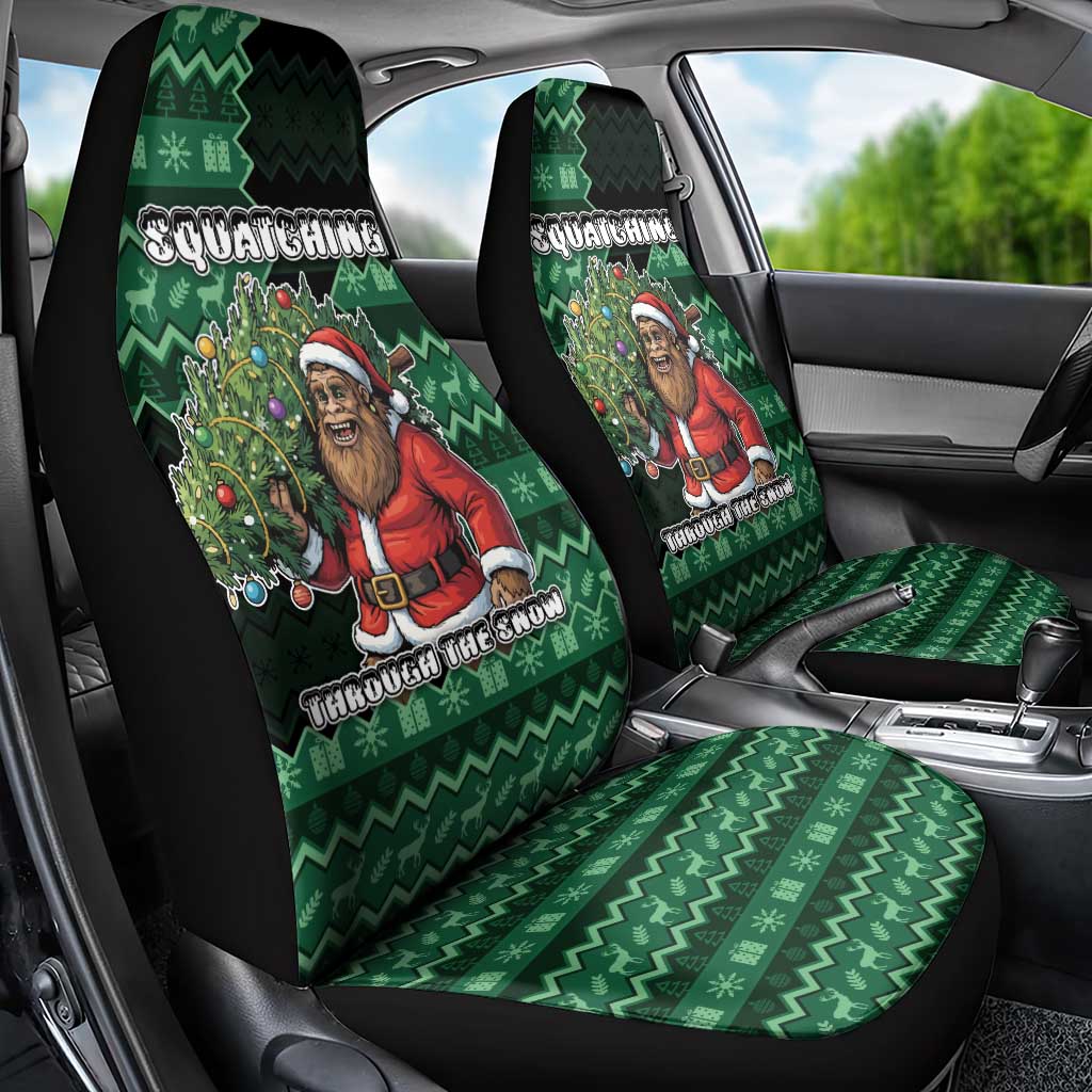 Bigfoot Christmas Car Seat Cover Squatching Through The Snow - Wonder Print Shop