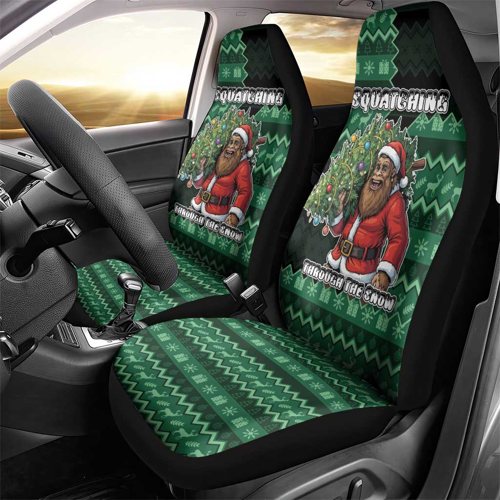 Bigfoot Christmas Car Seat Cover Squatching Through The Snow - Wonder Print Shop