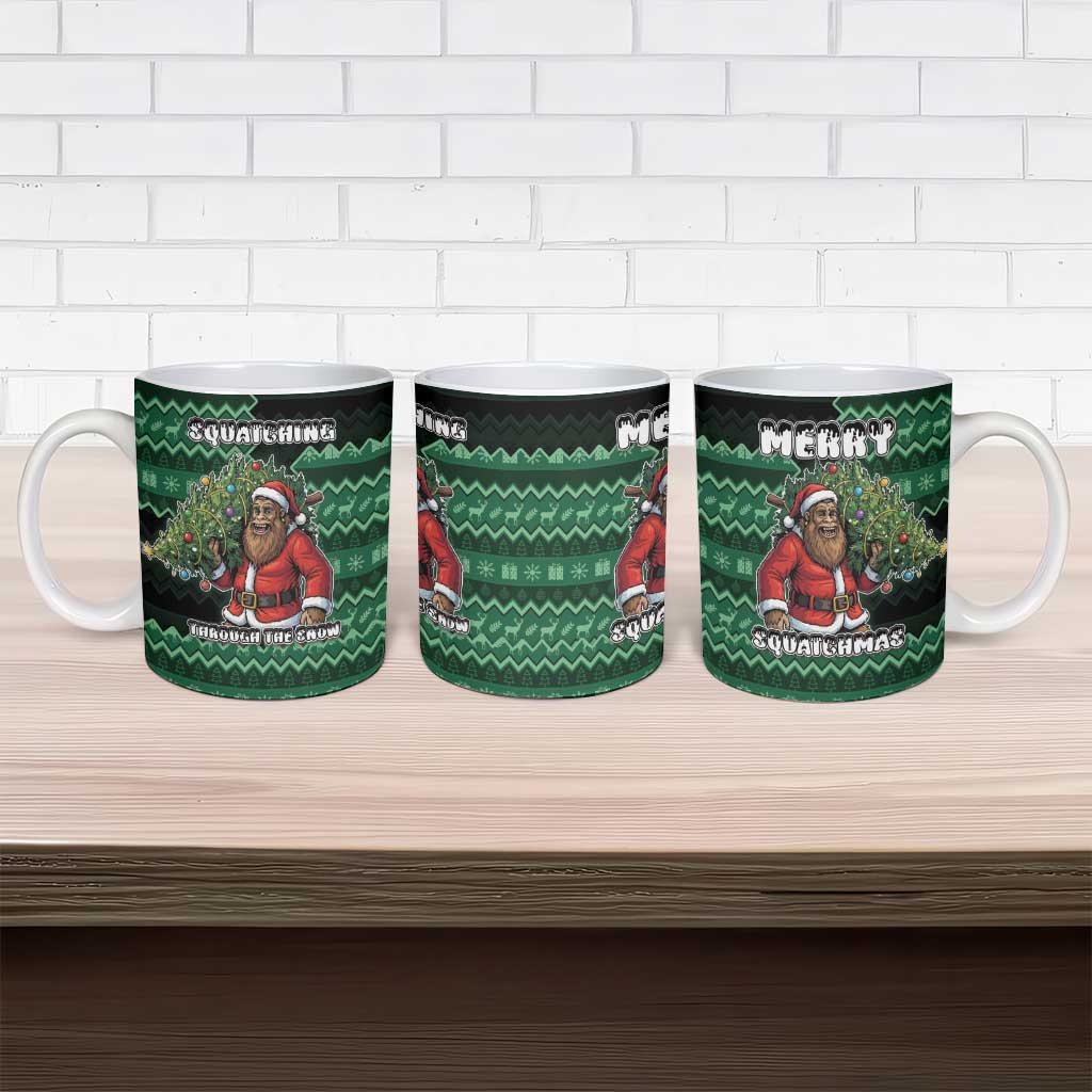 Bigfoot Christmas Ceramic Mug Squatching Through The Snow - Wonder Print Shop